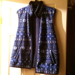 Karen Scott Fleece Zip up Vest